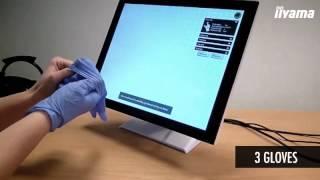 iiyama P-Cap touch monitors function with plastic gloves