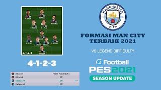 FORMASI TERBAIK MANCHESTER CITY - NO CENTER FORWARD | PES 2021