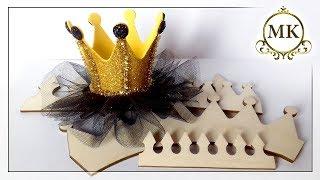 Зажим для волос. Корона по шаблону. Канзаши. МК. / DIY. Crown. Templates for cutting out. Kanzashi.