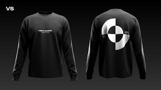 3D Long Sleeve T-Shirt Mockup for Blender