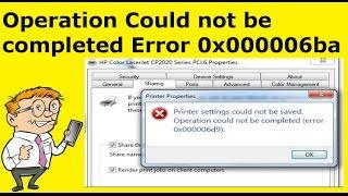 Operation Could not be completed Error 0x000006ba