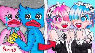 Huggy Wuggy & Kissy Missy Plastic Surgery Ram & Rem | Stop Motion Paper | Seegi Channel