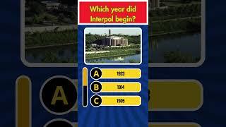 Riddle - Which year did Interpol begin #shorts #trending #viral #quiz #interpol #year #beginners