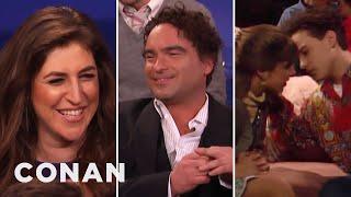 Mayim Bialik & Johnny Galecki Remember Their Teenage Kiss | CONAN on TBS