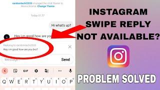 Instagram reply option not showing | Instagram messages swipe reply option not showing problem solve