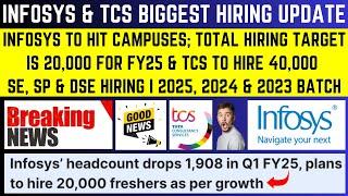 AFTER TCS ANNOUNCE TO HIRE 40,000 FRESHERS INFOSYS ALSO ANNOUNCED TO HIRE 20,000 FRESHERS IN FY25