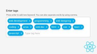 Create Tags Input Box using React | HTML, CSS & JavaScript