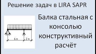 Lira Sapr Расчёт стальной балки с консолью.