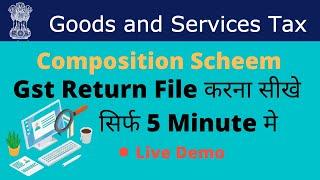 Composition scheme gst return filing | CMP-08 Return Filing | Gst Return Filing In Hindi