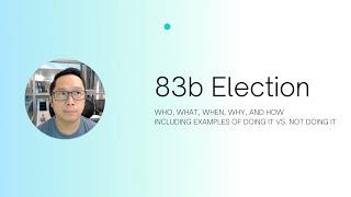 83b Election for my start-up people!  Explaining what, who, when, why, and how of 83(b) elections.