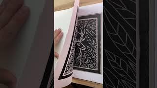 Linocut print process / #shorts #linocut