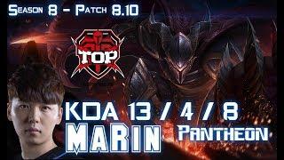 TOP MaRin PANTHEON vs SINGED Top - Patch 8.10 KR Ranked