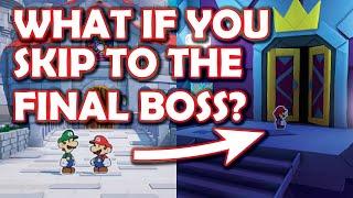 What happens in Paper Mario: The Origami King if you skip to the final boss, King Olly?