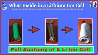 Inside a Lithium Ion cell | Li Ion Cell Parts |Li Ion 18650 Battery Details