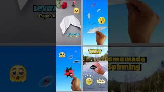 4 amazing paper toy , how to make flying glider ,  best paper Spinner , super paper ninja weapon