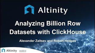 Analyzing Billion Row Datasets With ClickHouse