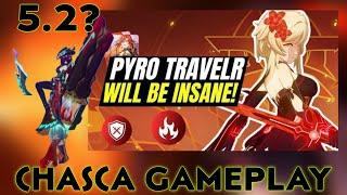 NEW LEAKS !! PYRO TRAVELER IS STRONGER THAN EVER | CHASCA GAMEPLAY - Genshin Impact