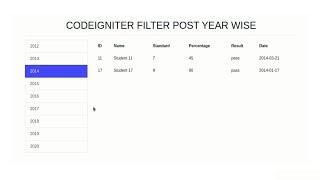 Codeigniter Filter Post Year Wise