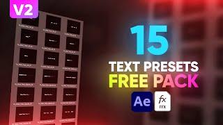 Text Animation Presets Pack V2 for After Effects [FREE DOWNLOAD]