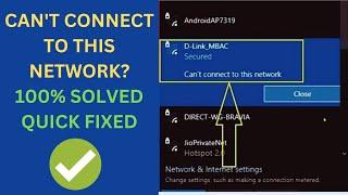 Can't connect to This Network( WIFI ) In Windows 10\11 | Fix WiFi Not Working In Windows 10 /11