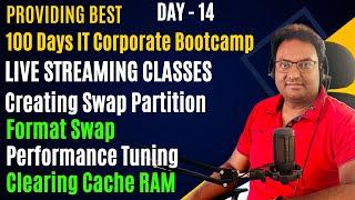 Day 14 | 100Days IT Corporate Bootcamp | Creating Swap Partition | SWAP Memory | Clear Cache RAM