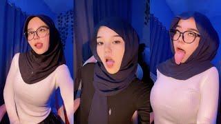 Ekspresi dan lidahnya bikin ga tahan pengen || Jilbab Pemersatu Bangsa || Tiktok Hijab Tobrut Hot