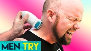 Men Try Painful Body Hair Removal with an Epilator