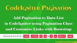 Pagination in CodeIgniter