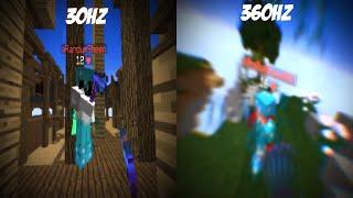 Minecraft Monitor Showcase 30hz VS 60hz VS 120hz VS 240hz VS 360hz [Ranked Skywars]