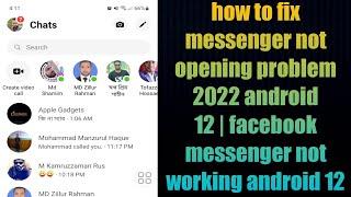 facebook messenger not working problem android 12 | how to fix messenger not opening problem android