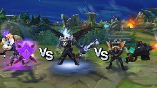 High Noon Twitch vs Twitch Shadowfoot vs Omega Squad Twitch Skins Comparison (League of Legends)