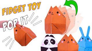 Easy Origami Pop it fidget toy Stand Up Cat  DIY viral TikTok fidget toys