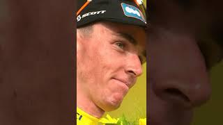 Romain Bardet pulls on the Yellow Jersey for the first time at his final Tour de France! 🟡