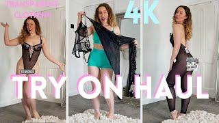 [4k] Black Mesh Transparent Try On Haul