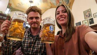 BAVARIAN BEER & FOOD Tour in Munich, Germany  + Drinking in HOFBRÄUHAUS German Beer Hall! 