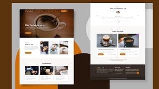 Coffee Cafe Ecommerce Website Template | Free Source Code | #freesourcecode #responsivedesign