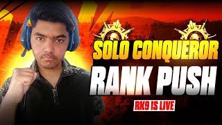  DAY - 3 TIER [ CROWN 4 ] SOLO CONQUEROR RANK PUSH LIVE | BGMI LIVE | RK9 IS LIVE #bgmilive