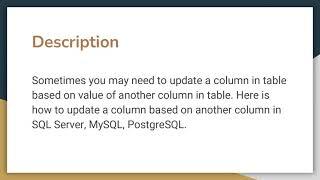 How To Update a Column Based on Another Column in SQL - Ubiq BI