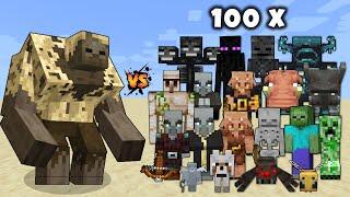 Mutant Husk vs 100x Every Minecraft Mob - Minecraft Mutants Mob Battle