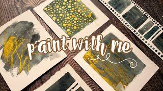 Abstract watercolor painting with GOLD PAINT |  It's midnight, so relax with me~