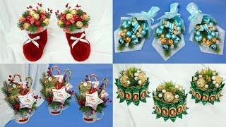 4 candy gift ideas for New Year 2022. DIY gifts and crafts with your own hands