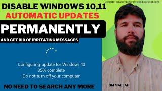 how to disable windows automatic updates permanently windows 10 11 using registry editor