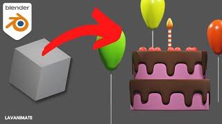 TUTORIAL MODELING 3D BIRTHDAY CAKE  DI BLENDER | TUTORIAL PEMULA BLENDER 3D