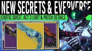 Destiny 2: NEW EXOTIC RELEASED & EVERVERSE UPDATE! Act 3, NEW Quest, Weapons & Vendors (Jan 7th)