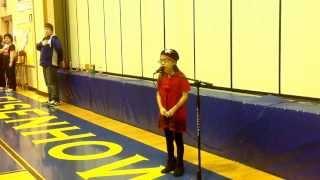 9yr old, Alyssa Divine, blesses her school with her soulful rendition of the Star-Spangled Banner.