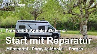 Frankreich-Spanien-Reise Teil 1, Münstertal/Schwarzwald, Paray-le-Monial,  Camping Car Park Forgès