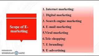 Nature and scope of e-marketing