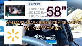 WALMART SPARK BULK ITEM DELIVERY! 58" 4K LED SMART TV! RIDEALONG WITH ME!