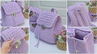 Crocheting backpack Helen Crochet pattern Самый легкий способ связать рюкзак. Рюкзак Элен Видео МК