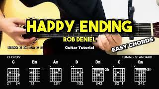 Happy Ending - Rob Deniel | Easy Guitar Tutorial For Beginners (CHORDS & LYRICS) #guitarlesson